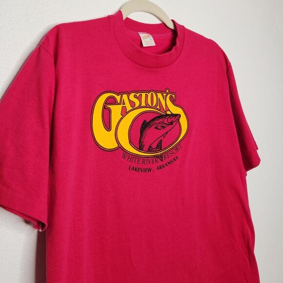 Vintage 70s 80s Gastons White River Resort Arkansas Single Stitch Large Tourist - Picture 2 of 4